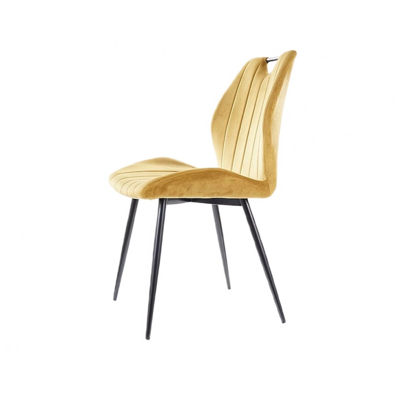 Krzesło tapicerowane Arco Velvet czarny stelaż/curry bluvel 68