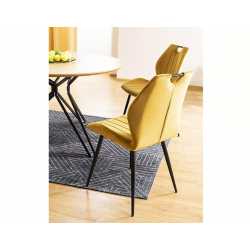 Krzesło tapicerowane Arco Velvet czarny stelaż/curry bluvel 68