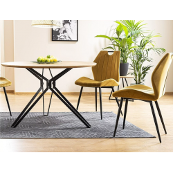 Krzesło tapicerowane Arco Velvet czarny stelaż/curry bluvel 68