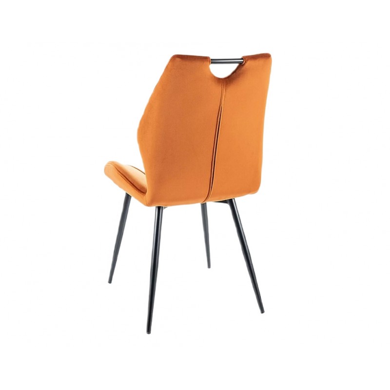 Krzesło tapicerowane Arco Velvet czarny stelaż/cynamon bluvel