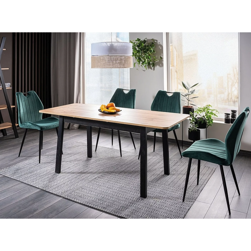 Krzesło tapicerowane Arco Velvet czarny stelaż/zielony bluvel 78