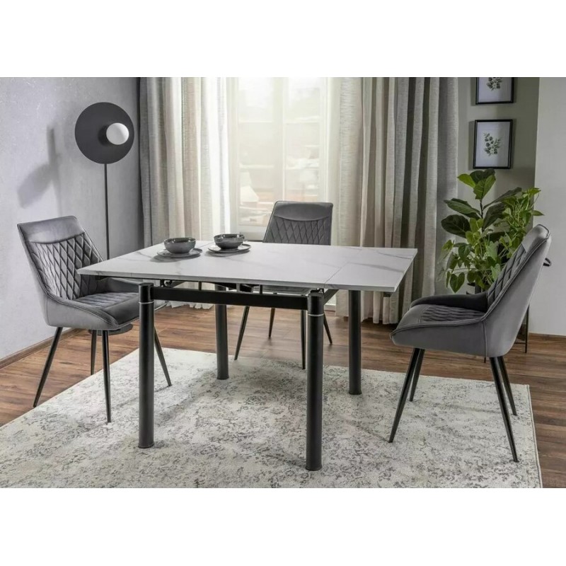 KRZESŁO AGAT VELVET CZARNY STELAŻ/SZARY BLUVEL 14