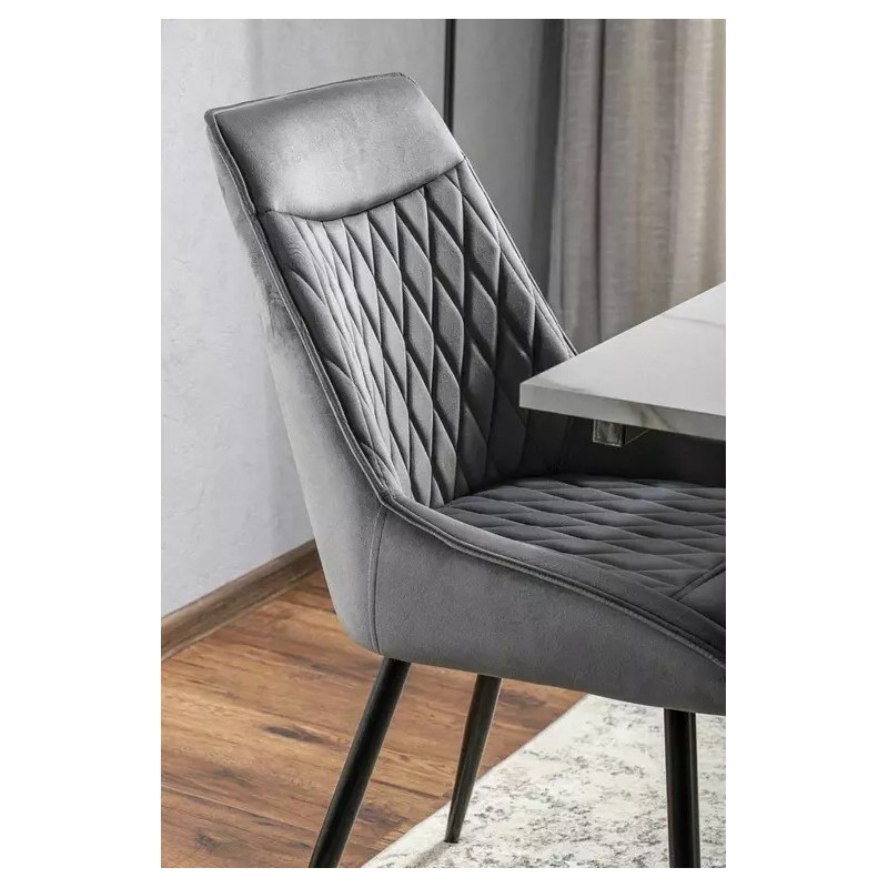 KRZESŁO AGAT VELVET CZARNY STELAŻ/SZARY BLUVEL 14