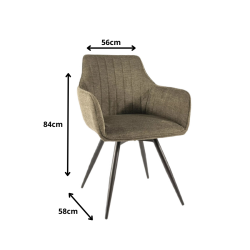 Obrotowe krzesło tapicerowane Ballo Brego stelaż czarny/oliwka