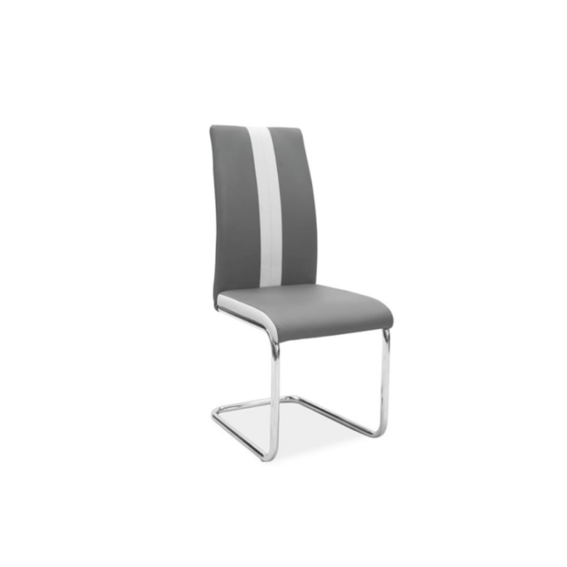Krzesło tapicerowane H200 chrom/szary