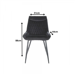 Krzesło tapicerowane Agat Velvet czarny stelaż/czarny bluvel 19