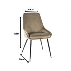 Eleganckie krzesło tapicerowane Cobe Velvet oliwka bluvel 77