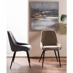 Eleganckie krzesło tapicerowane Cobe Velvet szary bluvel 14