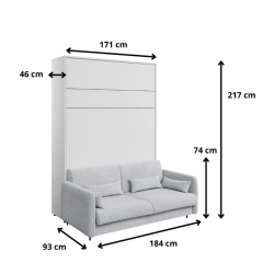 Półkotapczan BC-12 z sofą BC-19 i dostawkami BC-07 160X200