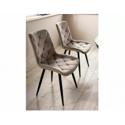 Krzesło tapicerowane Ralph Velvet czarny stelaż/ciemny beż