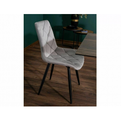 Krzesło tapicerowane Ralph Velvet czarny stelaż/jasny szary