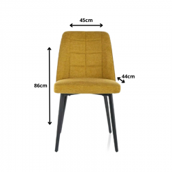 Krzesło tapicerowane Aldo Brego czarny stelaż/curry 68