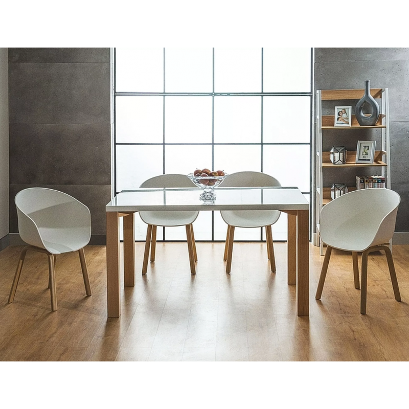 Nowoczesne krzesło Ego kolor dąb/biały