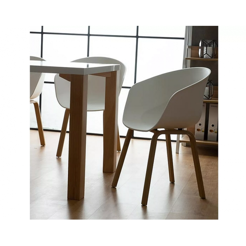 Nowoczesne krzesło Ego kolor dąb/biały