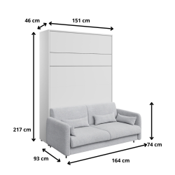 Półkotapczan 140x200 BED CONCEPT BC-01 Lenart do pełnej