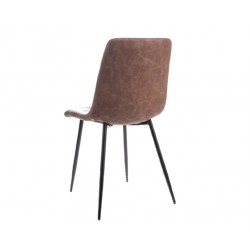 Krzesło Look czarny stelaż/brązowa ekoskóra