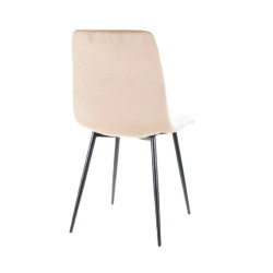 Krzesło tapicerowane Mila Velvet czarny stelaż/beż bluvel 28