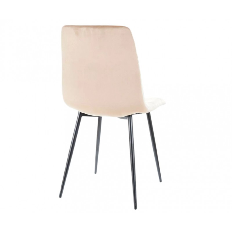 Krzesło tapicerowane Mila Velvet czarny stelaż/beż bluvel 28