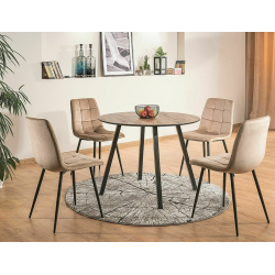 Krzesło tapicerowane Mila Velvet czarny stelaż/beż bluvel 28