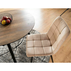 Krzesło tapicerowane Mila Velvet czarny stelaż/beż bluvel 28