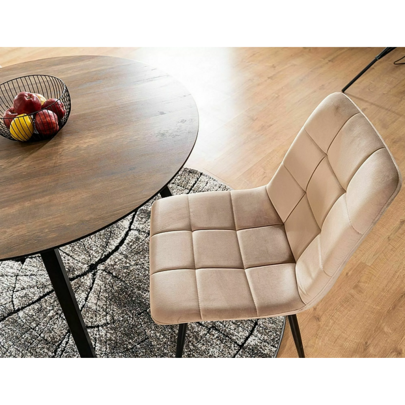 Krzesło tapicerowane Mila Velvet czarny stelaż/beż bluvel 28