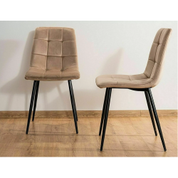 Krzesło tapicerowane Mila Velvet czarny stelaż/beż bluvel 28