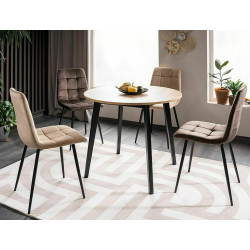 Krzesło tapicerowane Mila Velvet czarny stelaż/beż bluvel 28