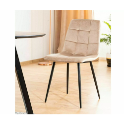 Krzesło tapicerowane Mila Velvet czarny stelaż/beż bluvel 28