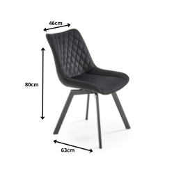 Krzesło tapicerowane Lizbona czarne/czarne nogi