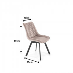 K520 krzesło nogi - czarne, siedzisko - beżowy