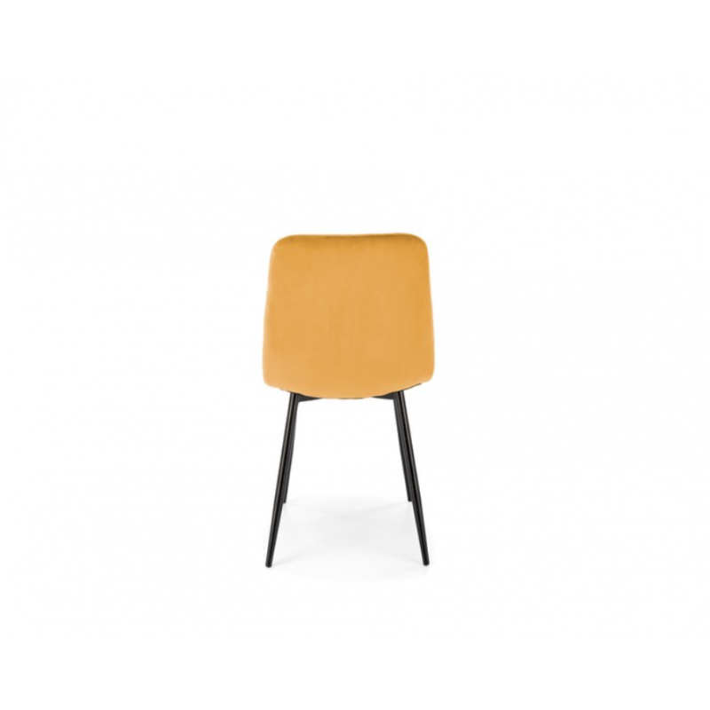 Krzesło tapicerowane Porto musztardowe/czarne nogi