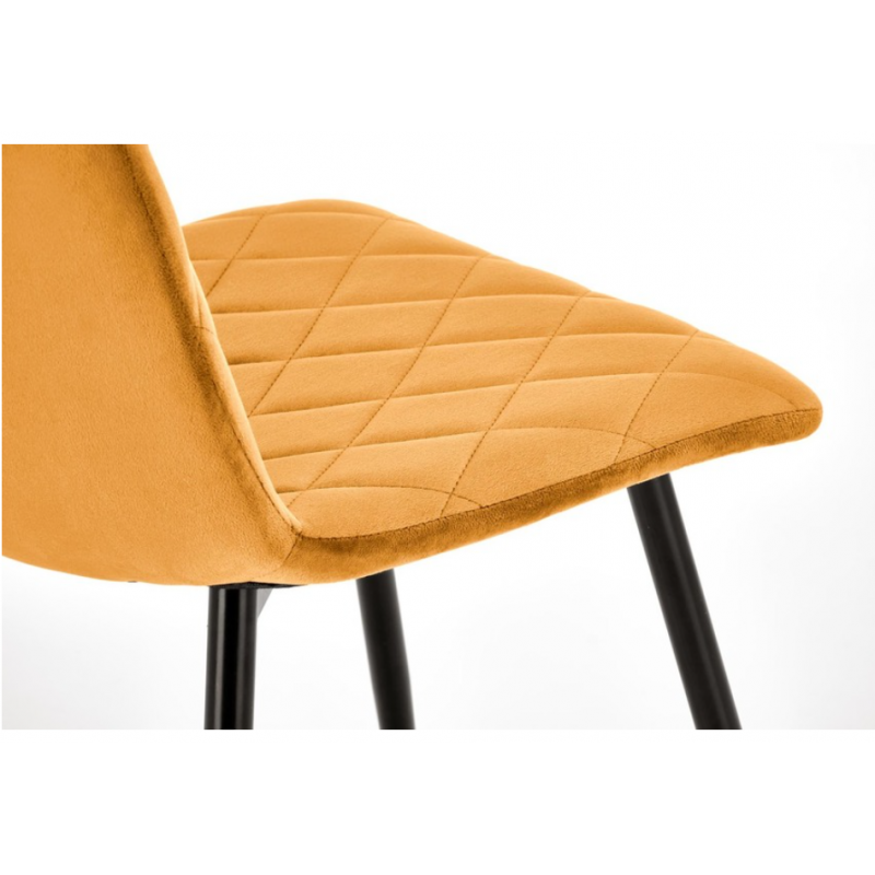 Krzesło tapicerowane Porto musztardowe/czarne nogi