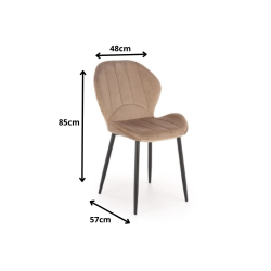 Krzesło tapicerowane Braga beżowy/czarne nogi Krzesło tapicerowane Braga beżowy/czarne nogi