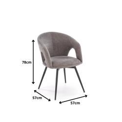 Krzesło obrotowe Aveiro popiel/czarne nogi