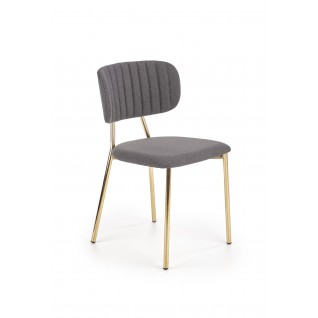 K362 krzesło, tapicerka -  ciemny popiel, nogi - złoty