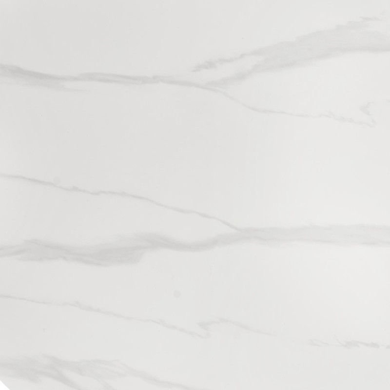 EDGAR 2 stół okrągły, blat - biały marmur, nogi - czarny