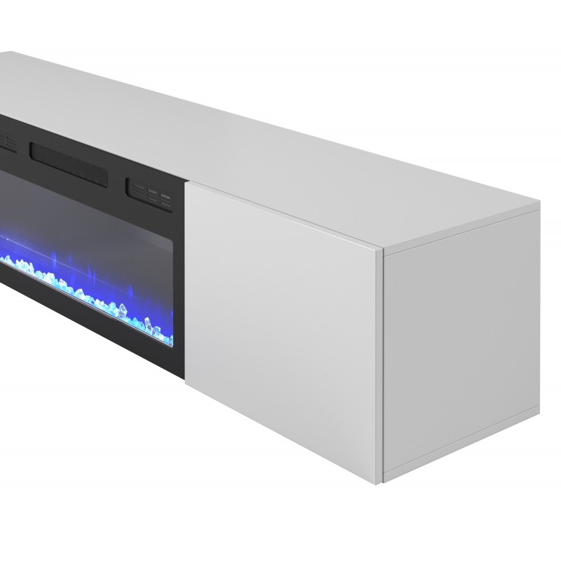 LIVO RTV 180 wisząca z kominkiem biały