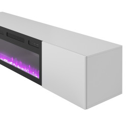 LIVO RTV 180 wisząca z kominkiem biały