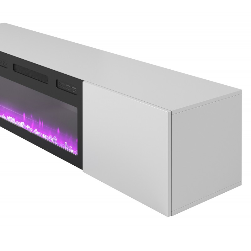 LIVO RTV 180 wisząca z kominkiem biały