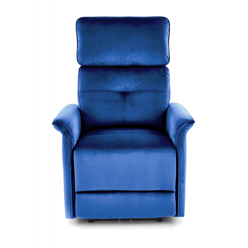 SEMIR fotel z funkcja elektrycznego rozkładania / gniazdo USB, granatowy