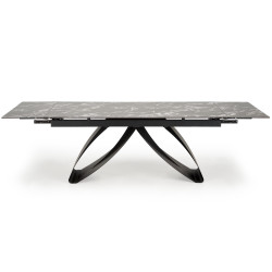 HILARIO stół rozkładany, blat - czarny marmur, nogi - czarny HILARIO stół rozkładany, blat - czarny marmur, nogi - czarny