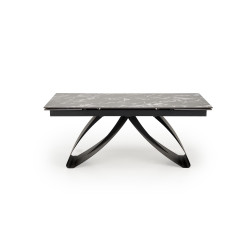 HILARIO stół rozkładany, blat - czarny marmur, nogi - czarny HILARIO stół rozkładany, blat - czarny marmur, nogi - czarny