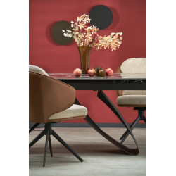 HILARIO stół rozkładany, blat - czarny marmur, nogi - czarny HILARIO stół rozkładany, blat - czarny marmur, nogi - czarny