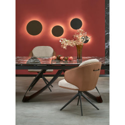 HILARIO stół rozkładany, blat - czarny marmur, nogi - czarny HILARIO stół rozkładany, blat - czarny marmur, nogi - czarny