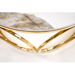 VENUS 2 ława, biały marmur / złoty VENUS 2 ława, biały marmur / złoty