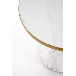 TALBI  ława biały marmur / biały / złoty TALBI  ława biały marmur / biały / złoty