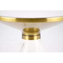 TALBI  ława biały marmur / biały / złoty TALBI  ława biały marmur / biały / złoty