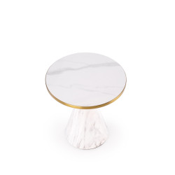 TALBI  ława biały marmur / biały / złoty TALBI  ława biały marmur / biały / złoty