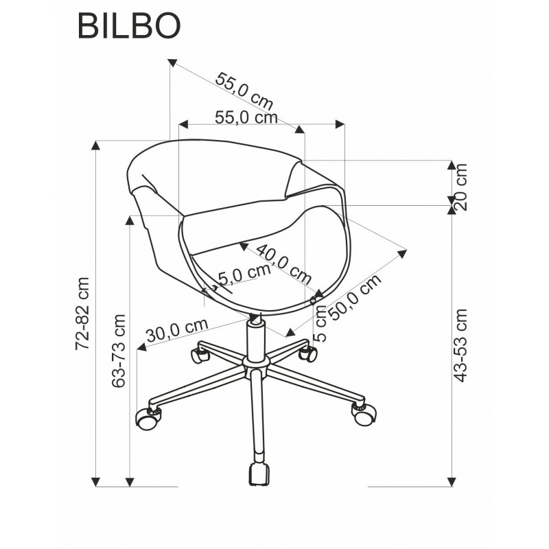 BILBO fotel gabinetowy czarny / orzechowy