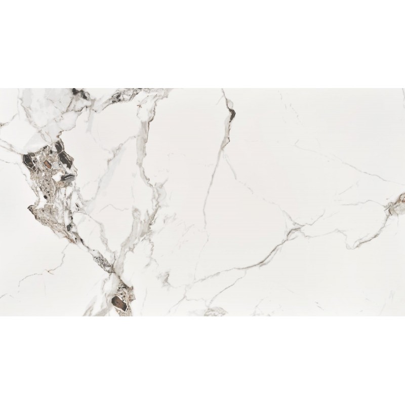 EMILIO 120 stół blat - biały marmur, nogi - czarny